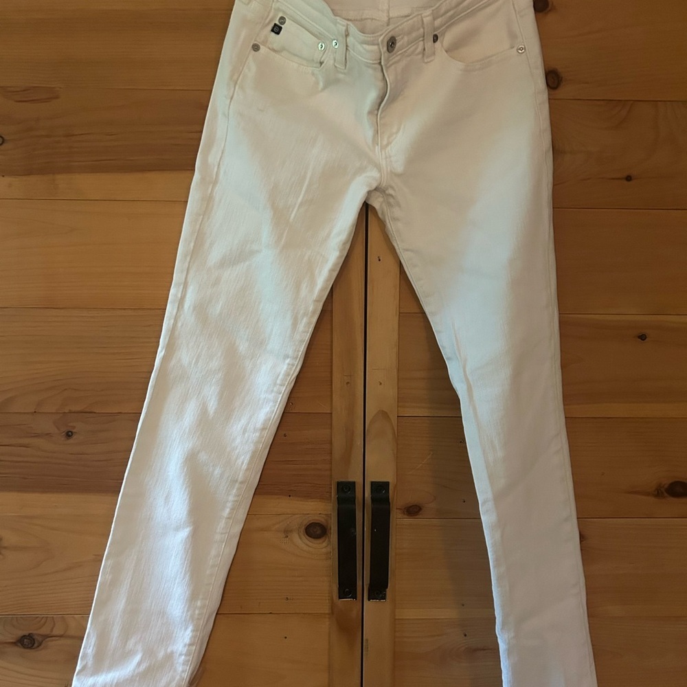 AG Adriano Goldschmied The Stevie Slim Straight Off-White Denim Jeans Size 29R